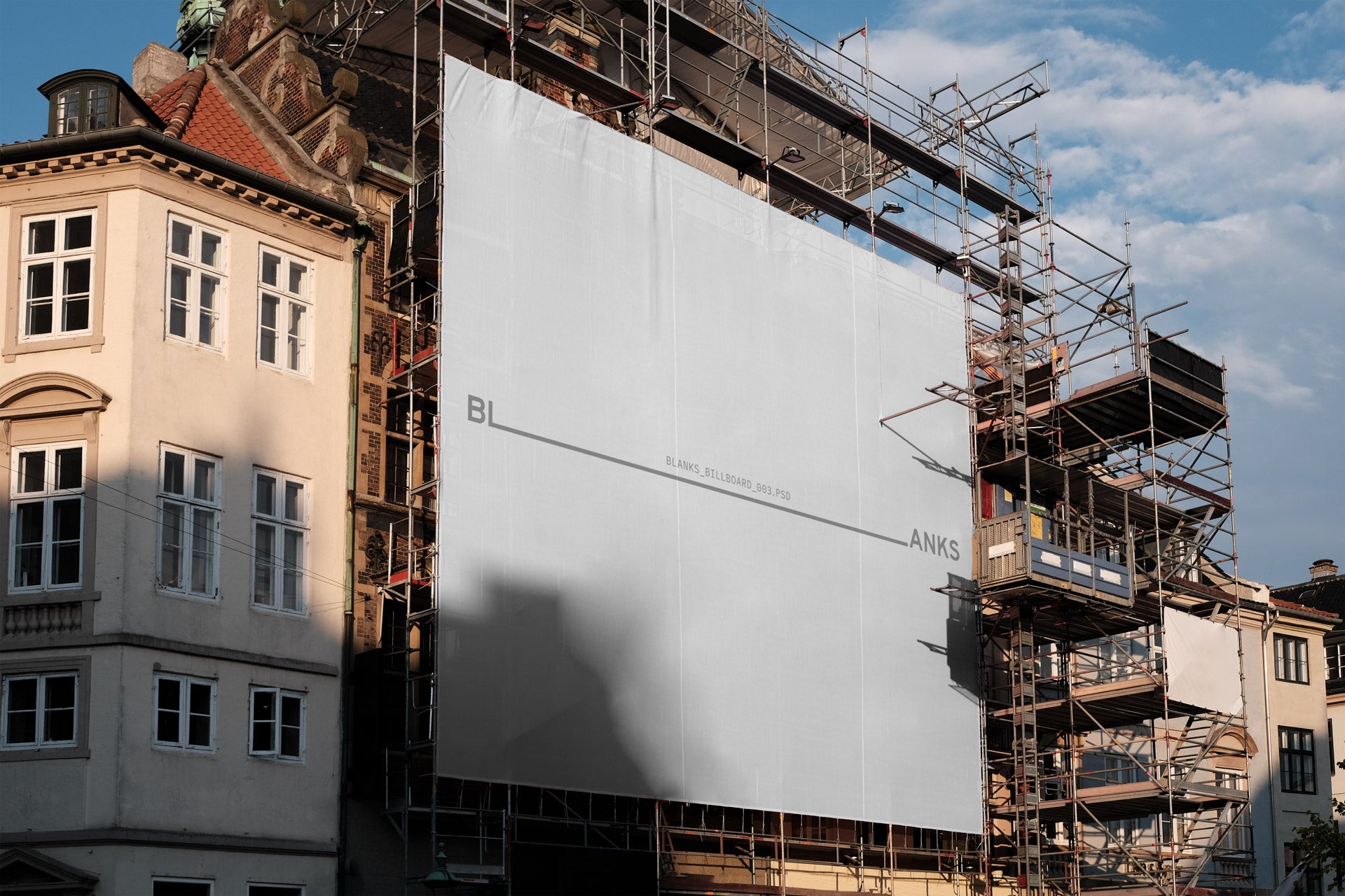 Outdoor Photoshop mockup template of a billboard